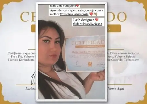 certificado curso viver de cilios aluna