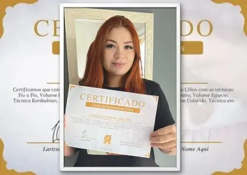 certificado curso viver de cilios aluna