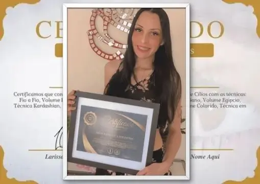 certificado curso viver de cilios aluna