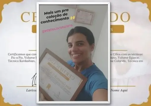 certificado curso viver de cilios aluna