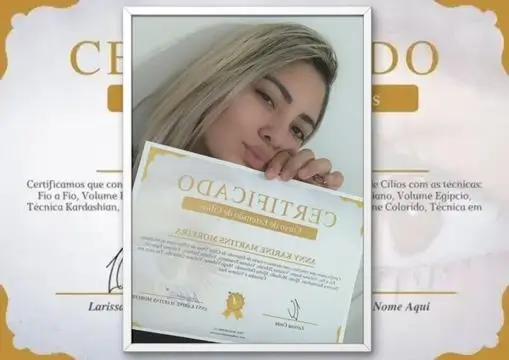 certificado curso viver de cilios aluna